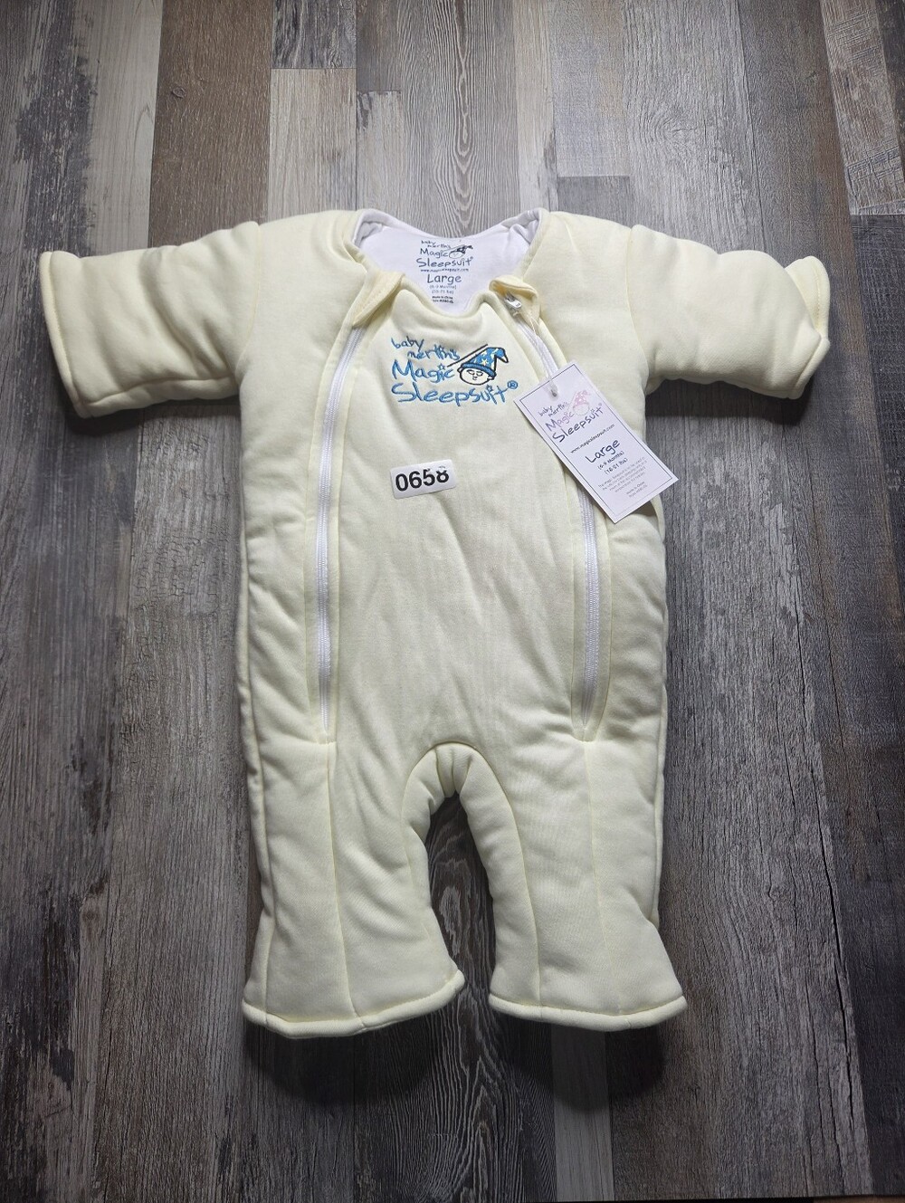 Baby Merlin's Magic Sleepsuit NEW large Yellow
